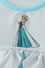 Load image into Gallery viewer, Sky princess embroidery ruffle dress