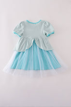 Load image into Gallery viewer, Sky princess embroidery ruffle dress