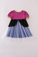 Load image into Gallery viewer, Sapphire blue princess embroidery ruffle dress