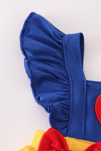 Load image into Gallery viewer, Apple embroidery bow ruffle shorts set