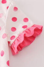 Load image into Gallery viewer, Pink character applique dot romper