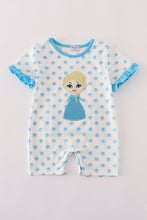 Load image into Gallery viewer, Blue character applique romper