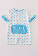 Load image into Gallery viewer, Blue character applique romper