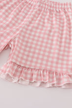 Load image into Gallery viewer, Pink floral bow ruffle shorts set