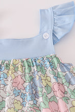 Load image into Gallery viewer, Blue floral print ruffle dress