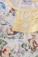 Load image into Gallery viewer, Yellow character print ruffle shorts set