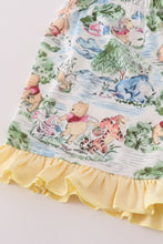 Load image into Gallery viewer, Yellow character print ruffle shorts set