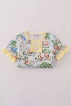 Load image into Gallery viewer, Yellow character print ruffle shorts set