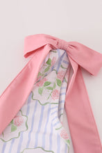 Load image into Gallery viewer, Floral stripe bow swimsuit -Adult UPF50+