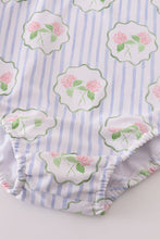 Load image into Gallery viewer, Floral stripe bow swimsuit -Adult UPF50+