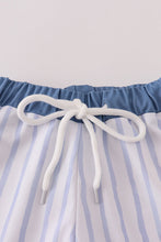 Load image into Gallery viewer, Blue stripe boy swim trunks UPF50+