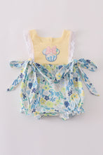 Load image into Gallery viewer, Yellow floral character applique bubble