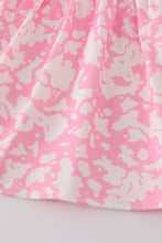 Load image into Gallery viewer, Pink strawberry milk cow embroidery ruffle shorts set