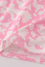 Load image into Gallery viewer, Pink strawberry milk cow embroidery ruffle dress