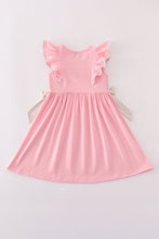 Load image into Gallery viewer, Pink football french knot ruffle dress