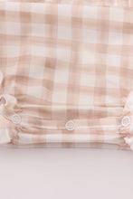 Load image into Gallery viewer, Beige puppy embroidery gingham bubble
