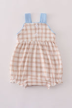 Load image into Gallery viewer, Beige puppy embroidery gingham bubble