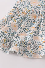 Load image into Gallery viewer, Fall floral print ruffle bloomer set