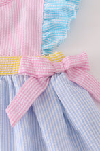 Load image into Gallery viewer, Multi seersucker stripe ruffle shorts set