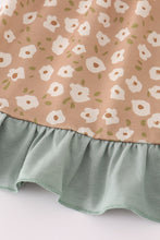 Load image into Gallery viewer, Mustard & mint floral print ruffle pants set