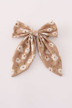 Load image into Gallery viewer, Mustard & mint floral print hair sailor bow