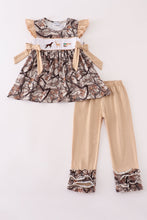 Load image into Gallery viewer, Hunting dog deer duck embroidery ruffle pants set