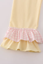 Load image into Gallery viewer, Pink puppy embroidery ruffle pants set