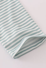 Load image into Gallery viewer, Sage stripe football french knot pants set