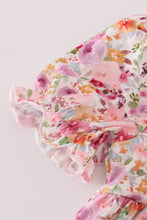 Load image into Gallery viewer, Purple floral print ruffle mom&me dress