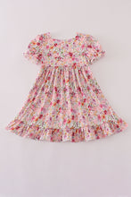 Load image into Gallery viewer, Purple floral print ruffle mom&me dress