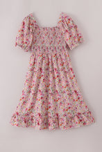 Load image into Gallery viewer, Purple floral print ruffle mom&me dress