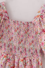 Load image into Gallery viewer, Purple floral print ruffle mom&me dress