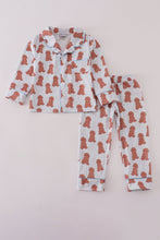 Load image into Gallery viewer, Pink puppy print pajamas set