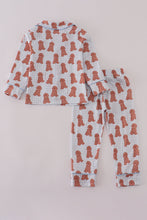 Load image into Gallery viewer, Pink puppy print pajamas set