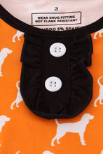 Load image into Gallery viewer, Orange Tennessee bamboo ruffle pajamas set