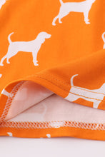 Load image into Gallery viewer, Orange Tennessee bamboo ruffle pajamas set