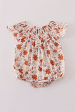 Load image into Gallery viewer, Fall floral print smocked bubble
