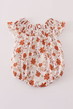 Load image into Gallery viewer, Fall floral print smocked bubble