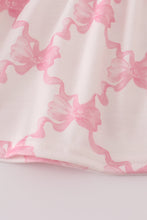 Load image into Gallery viewer, Pink bow tie embroidery ruffle bloomer set