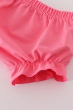 Load image into Gallery viewer, Pink bow tie embroidery ruffle bloomer set