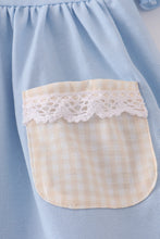 Load image into Gallery viewer, Blue pumpkin french knot ruffle shorts set