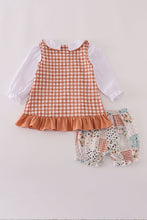 Load image into Gallery viewer, Fall floral print turkey pumpkin embroidery 3pc set