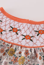 Load image into Gallery viewer, Floral embroidery smocked romper