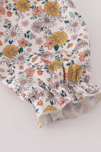 Load image into Gallery viewer, Floral embroidery smocked romper