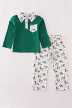 Load image into Gallery viewer, Green duck print pants set
