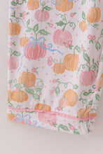 Load image into Gallery viewer, Pink pumpkin bamboo mom pajamas set