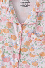 Load image into Gallery viewer, Pink pumpkin bamboo mom pajamas set