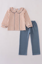 Load image into Gallery viewer, Orange gingham pants set