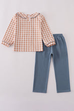 Load image into Gallery viewer, Orange gingham pants set