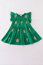 Load image into Gallery viewer, Green christmas sequin tiered girl dress